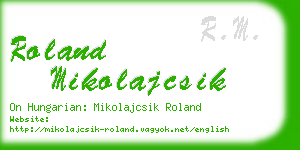 roland mikolajcsik business card